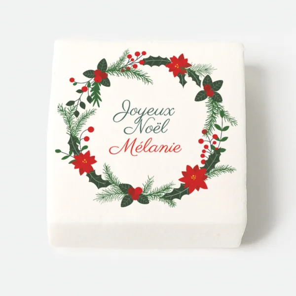 12 Guimauves personnalisées - Couronne de Noël