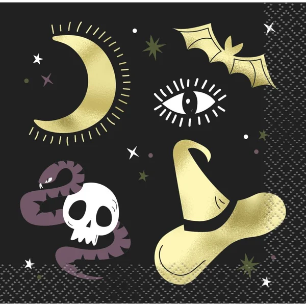 16 Petites Serviettes Halloween Céleste