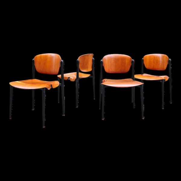 4 chaises S83 design Eugenio Gerli, Tecno, 1960