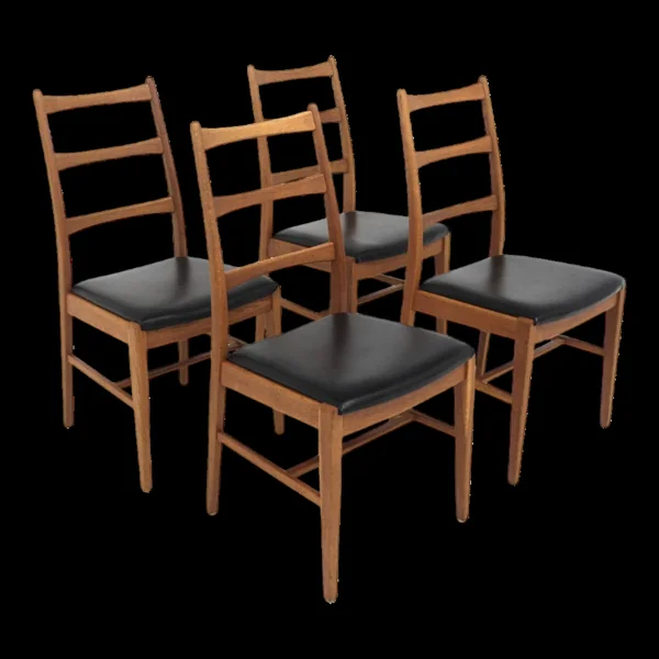4 chaises scandinaves en teck, Suède, 1960
