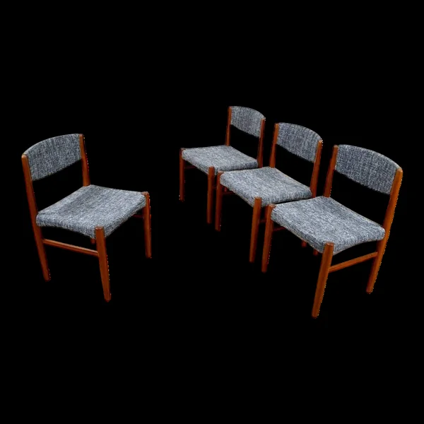 4 Chaises Scandinaves Vintage 1960 Édition Glostrup
