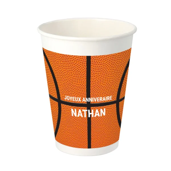 8 Gobelets à personnaliser - Ballon de Basket