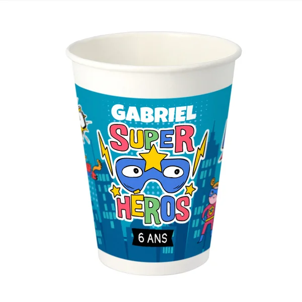 8 Gobelets à personnaliser - Super-héros