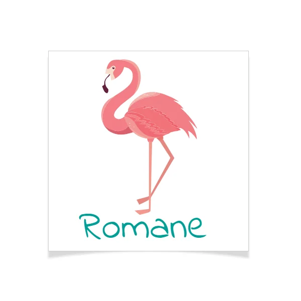 8 Tatouages à personnaliser - Flamant Rose