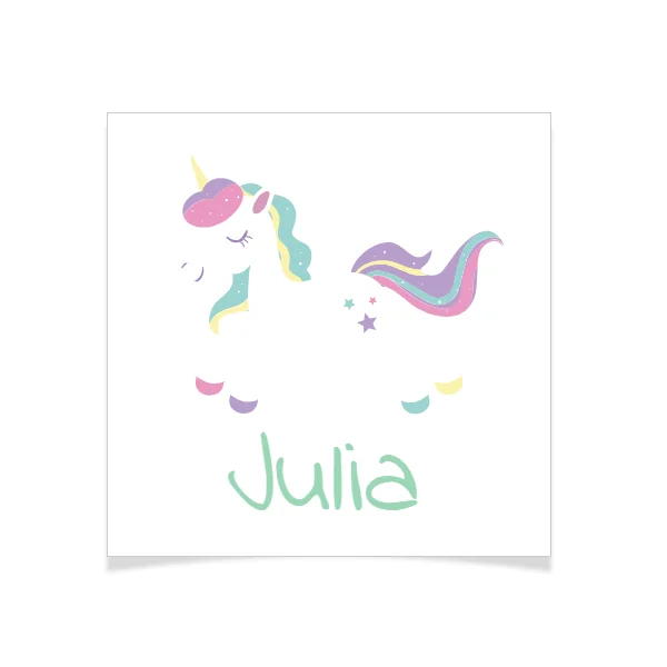 8 Tatouages à personnaliser - Licorne Etoile