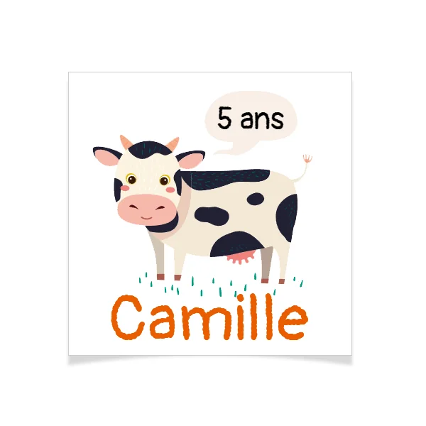 8 Tatouages à personnaliser - Vache