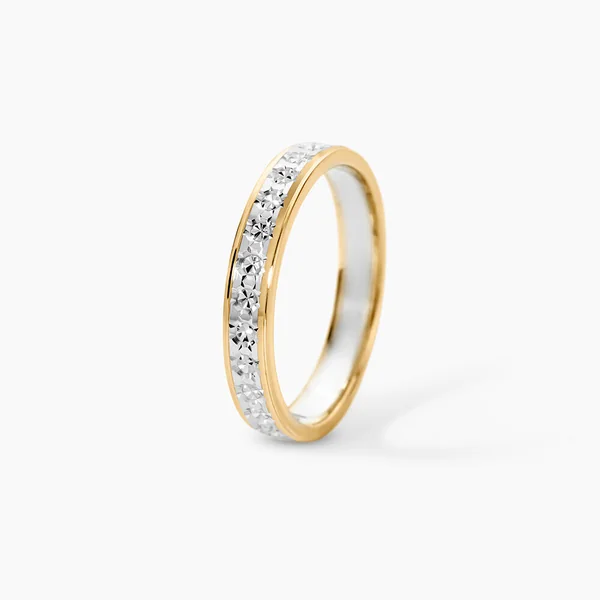 Alliance Grain De Folie Diamantee Ruban Plat Or Bicolore