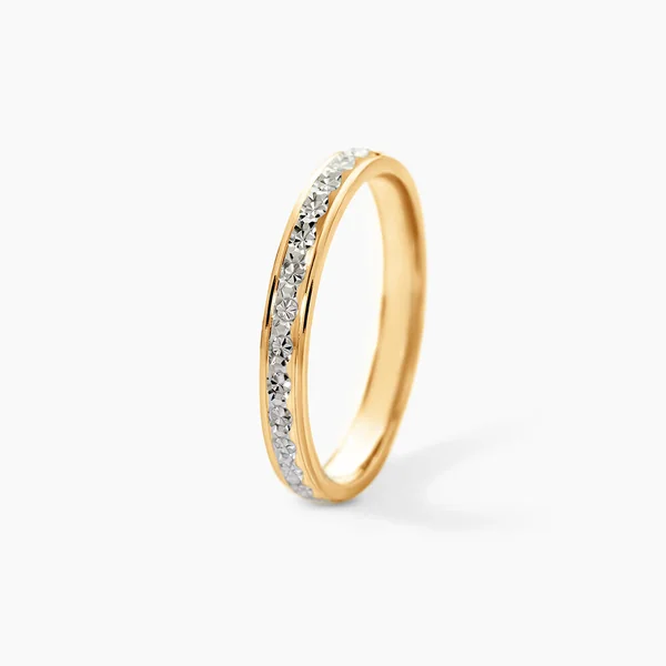Alliance Grain De Folie Diamantee Ruban Plat Or Bicolore
