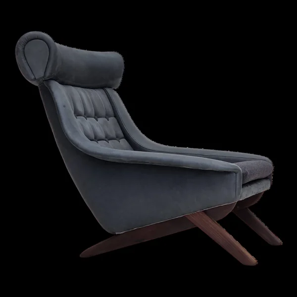 Années 1970, design danois par Illum Wikkelsø, fauteuil rembourré, cuir.