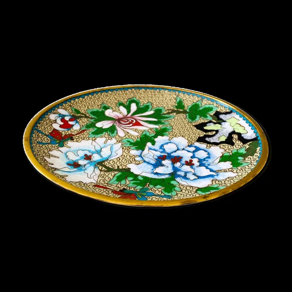 Assiette cloisonnée, émail vintage