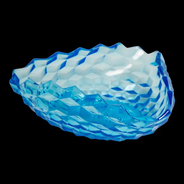 Assiette décorative vintage bleu clair en verre - Italie, 1960s