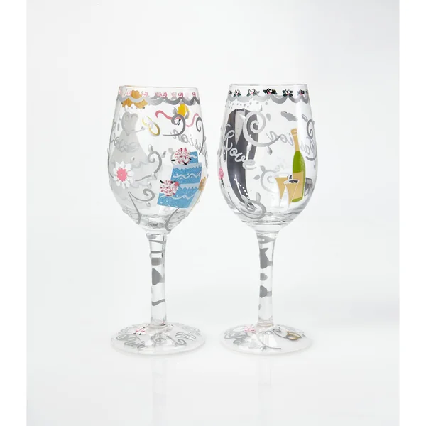 Assortiment de 2 verre à vin mariage - Lolita