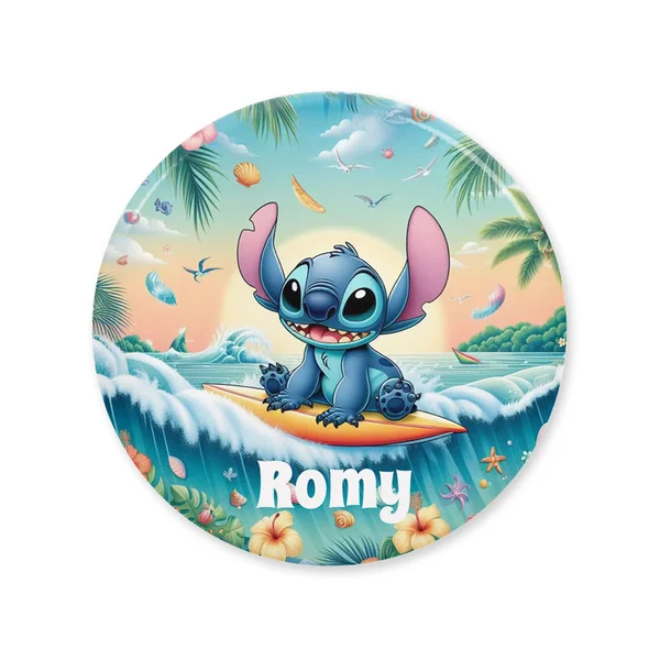 Badge à personnaliser - Stitch Hawaï