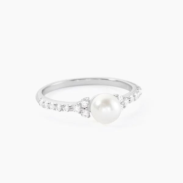 Bague Florenty Argent Blanc Perle De Culture Et Oxyde De Zirconium