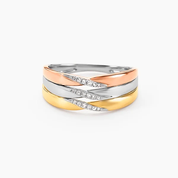 Bague Nesibe Or Tricolore Diamant