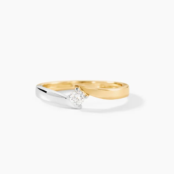 Bague Solitaire Francienne Or Bicolore Diamant