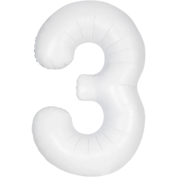 Ballon Géant Blanc Mat - Chiffre 3
