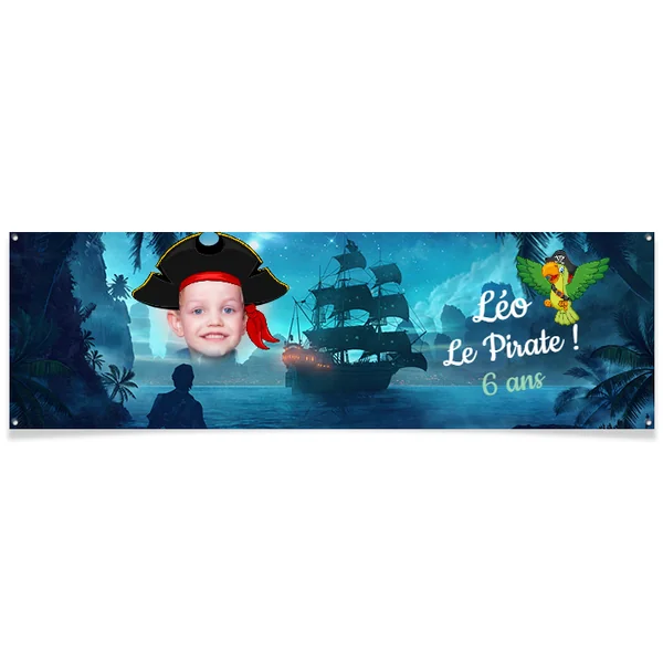 Bannière à personnaliser - Bateau de Pirate
