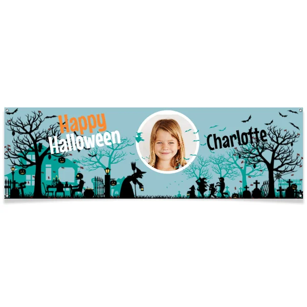 Bannière à personnaliser - Halloween Silhouette Photo