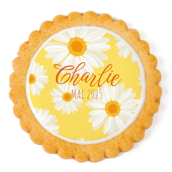 Biscuit personnalisé - Marguerite Jaune
