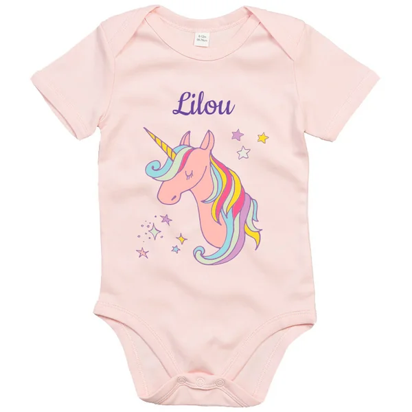 Body bébé à personnaliser - Licorne Rainbow