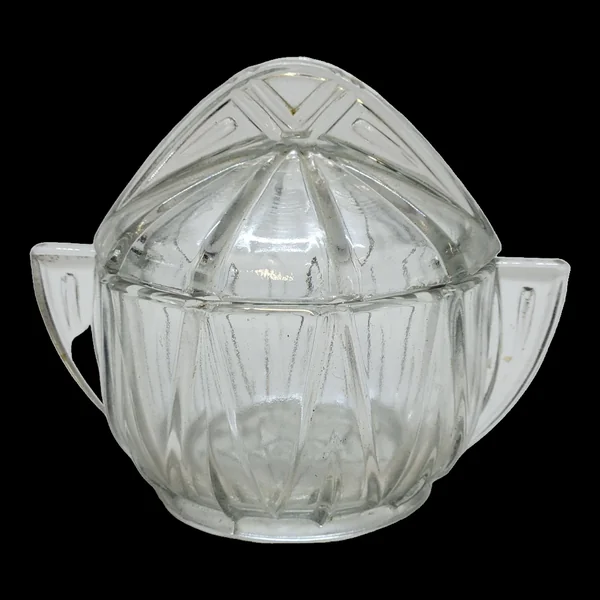Bonbonnière sucrier art déco en verre pressé moulé