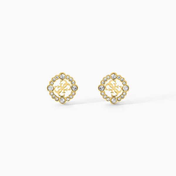 Boucles D'Oreilles Puces Guess Tiny Dancer Acier Jaune Oxyde De Zirconium