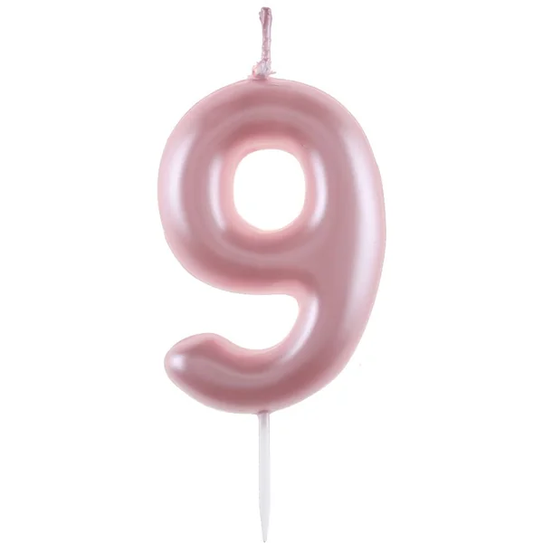 Bougie Chiffre 9 - Rose Pastel