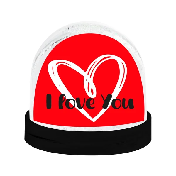 Boule neigeuse I Love You - Petits Messages