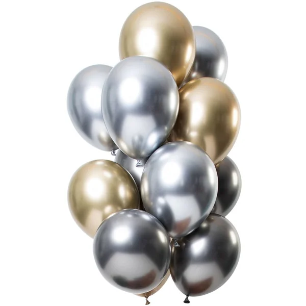 Bouquet 12 Ballons Métallique Onyx