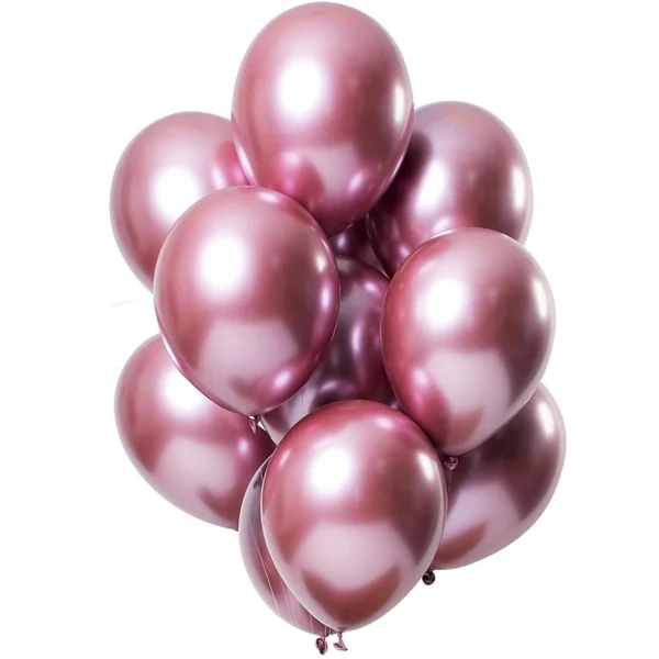 Bouquet 12 Ballons Métallique Rose Effet Miroir