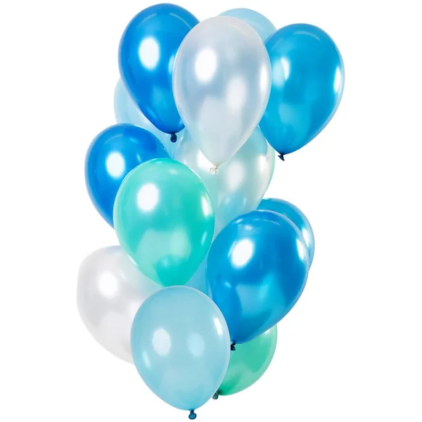 Bouquet 15 Ballons Bleu Azur Métallique