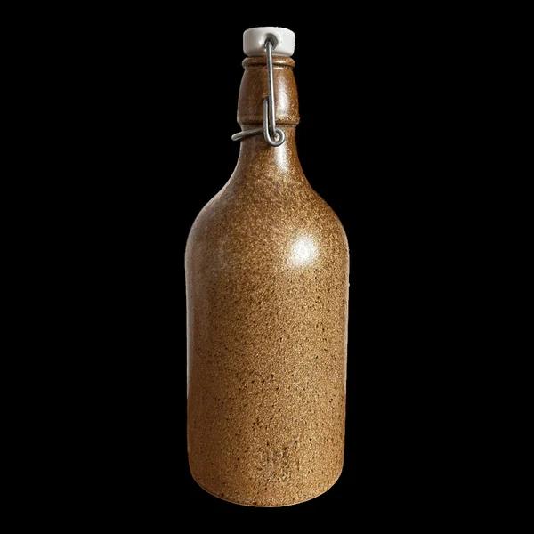 Bouteille marron en grès