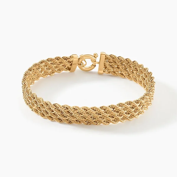 Bracelet Cordelia Maille Corde 4 Rangs Or Jaune