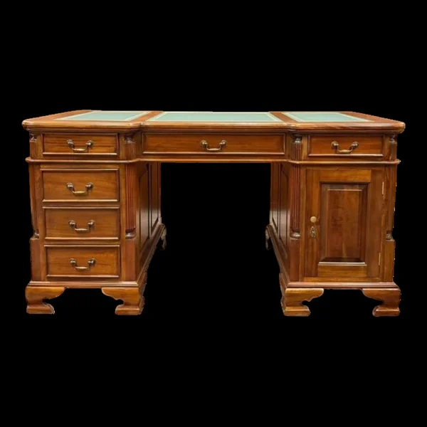 Bureau classique en cuir vert Partnerdesk
