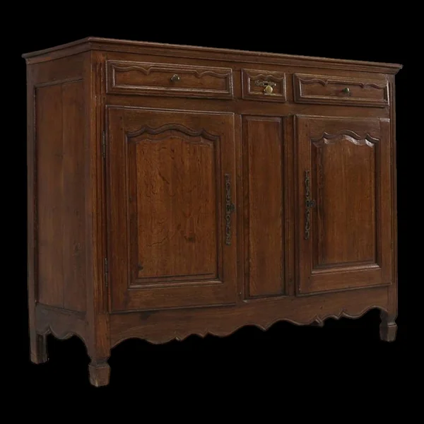 Cabinet en chêne massif flamand ancien, vers 1850