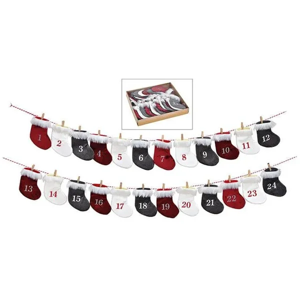 Calendrier de l'Avent - Chaussettes de Noël