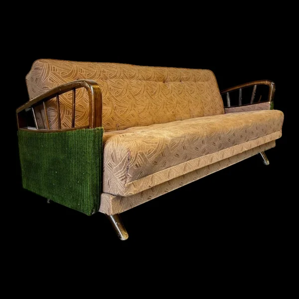 Canapé vintage vert beige / canapé-lit / fauteuil