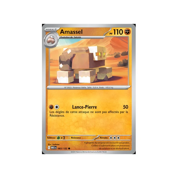 Carte Pokémon Amassel 083/132 Commune Méga-Évolution (JCC)