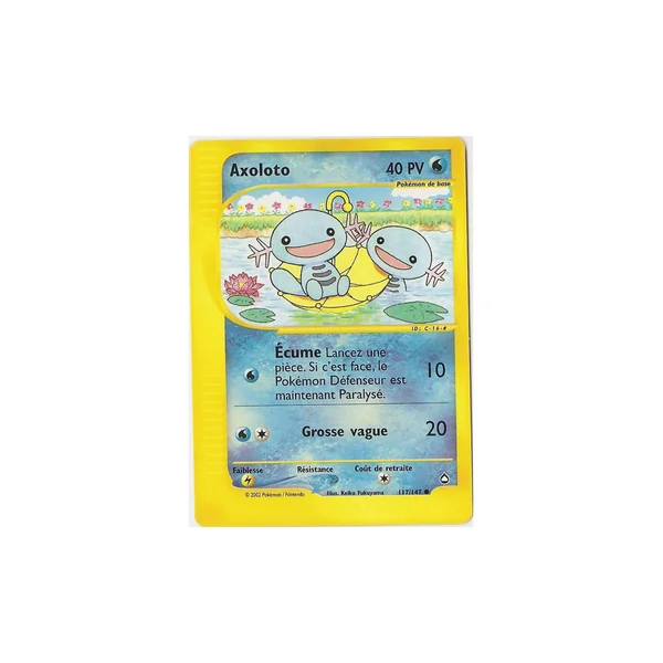 Carte Pokémon Axoloto 117/147 Commune Aquapolis