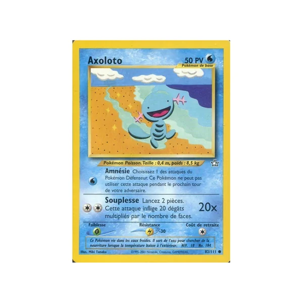 Carte Pokémon Axoloto 82/111 Commune Neo Genesis