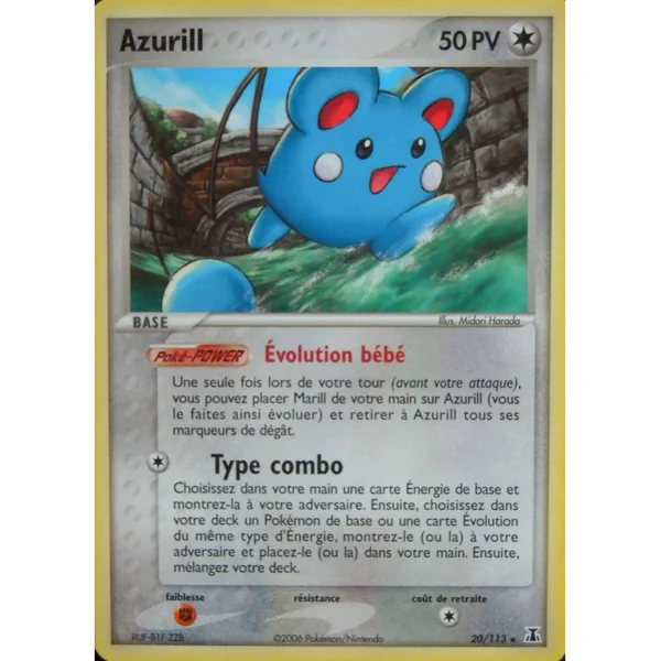 Carte Pokémon Azurill 20/113 Rare Espèces Delta