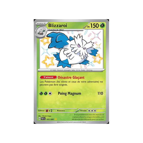 Carte Pokémon Blizzaroi 101/091 Shiny Destinées de Paldea