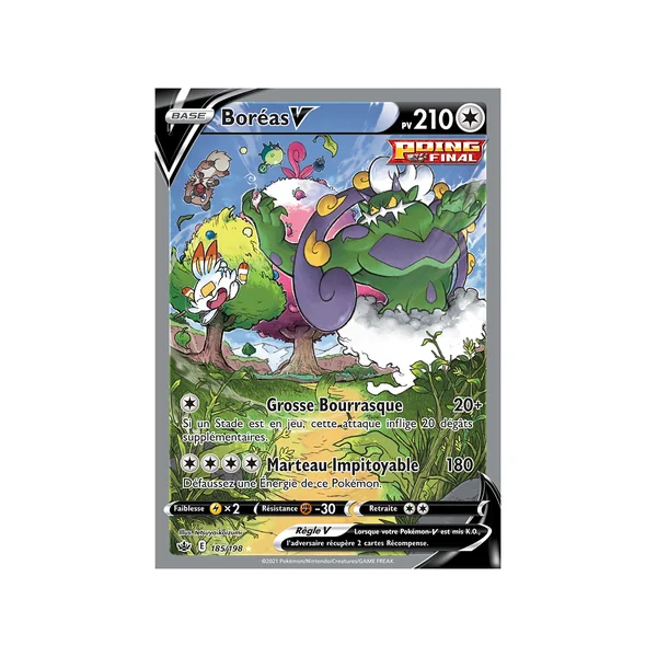 Carte Pokémon Boréas-V 185/198 Ultra Rare Règne de Glace
