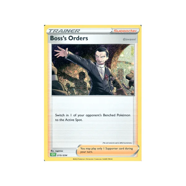 Carte Pokémon Boss's Orders 019/034 Aucune Pokémon Trading Card Game Classic