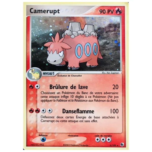 Carte Pokémon Camerupt 4/109 Holographique Rubis & Saphir
