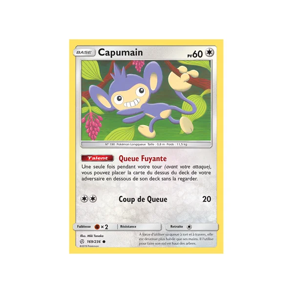 Carte Pokémon Capumain 169/236 Commune Éclipse Cosmique