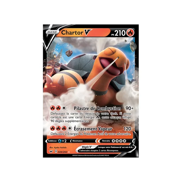 Carte Pokémon Chartor-V 024/202 Ultra Rare Épée et Bouclier (JCC)