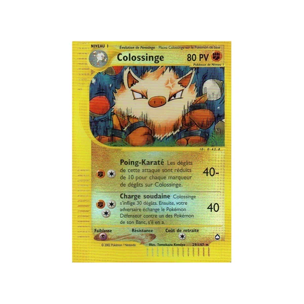 Carte Pokémon Colossinge 29/147 Rare Aquapolis