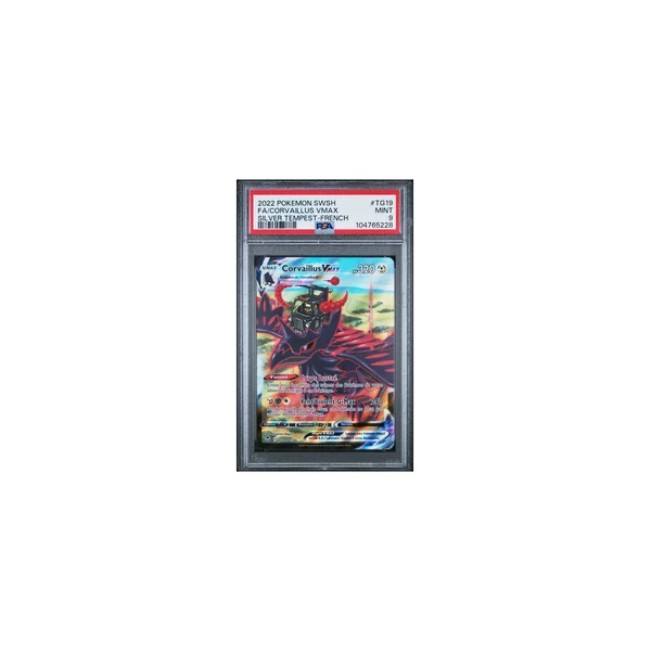 Carte Pokémon Corvaillus VMAX TG19/TG30 PSA MINT 9 Tempête Argentée